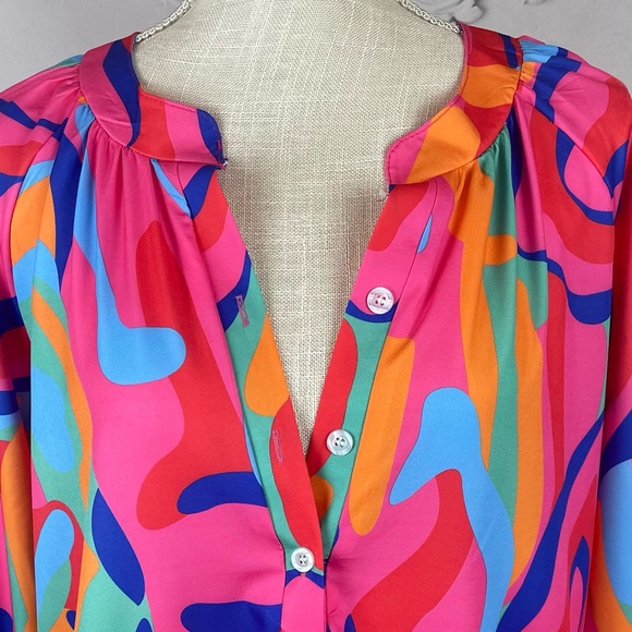 Colorful Oversized Maxi Dress Shirt - Picture 5 of 10